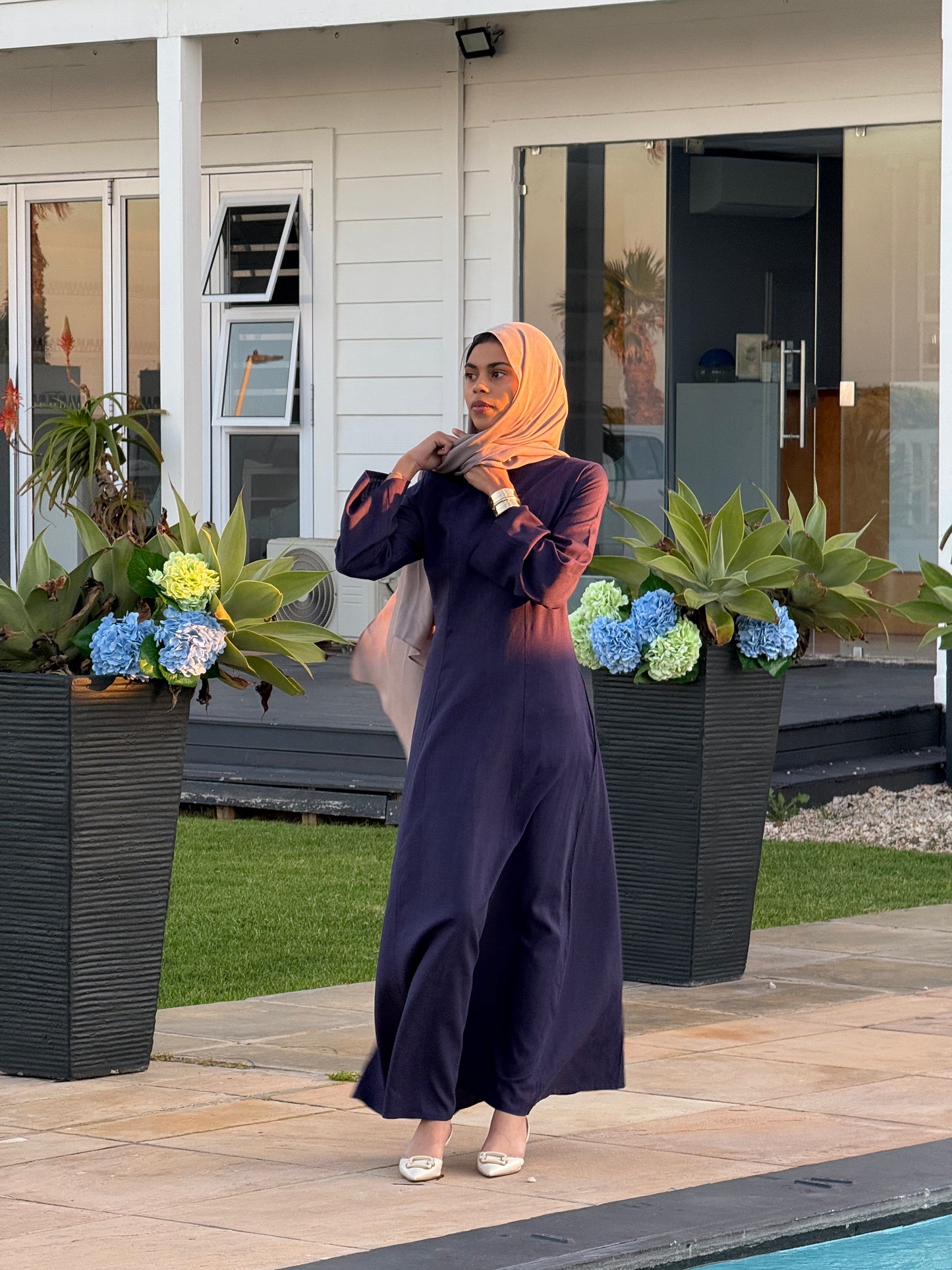 Lara Linen Dress Navy