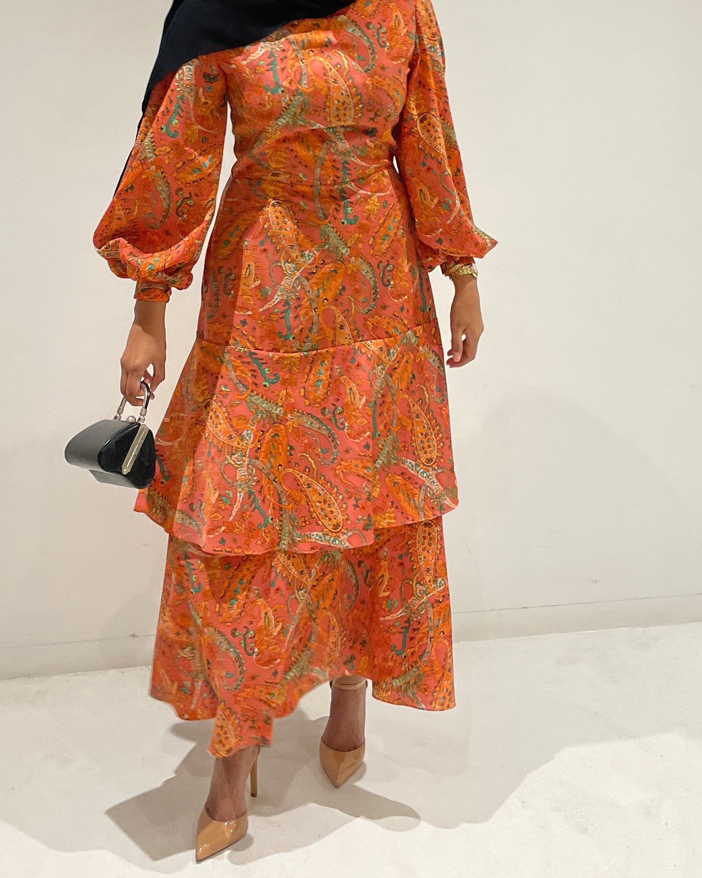 Maya Dress Coral Paisley