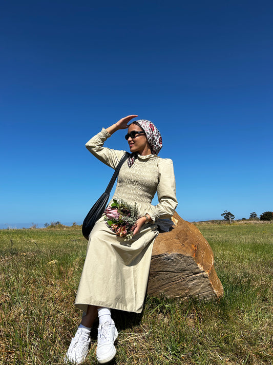 Breezy Dress Olive Sand