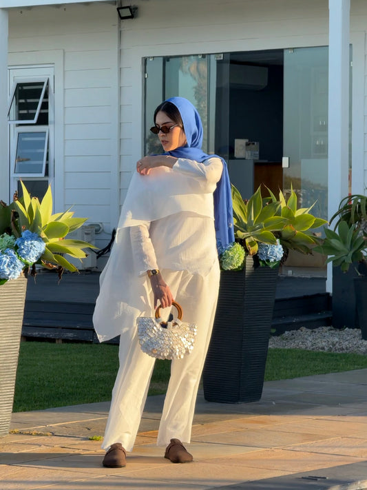 Sahara Wide Leg Pants White