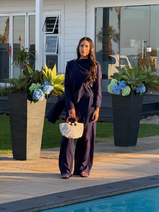 Sahara Wide Leg Pants Navy